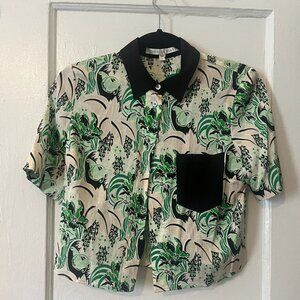 Veronica Bead Silk Button Down